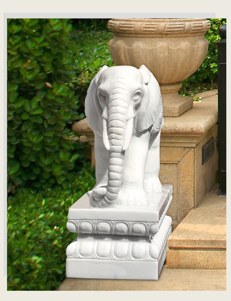 招财大象，公园动物石雕
