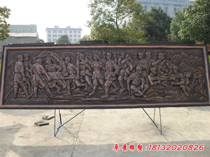 抗日救死扶伤铜浮雕，园林景观铜浮雕[1][1]