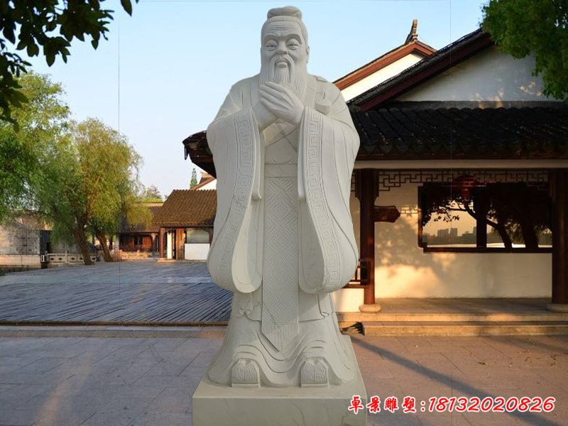 汉白玉孔子行教雕塑石雕孔子[1][1]