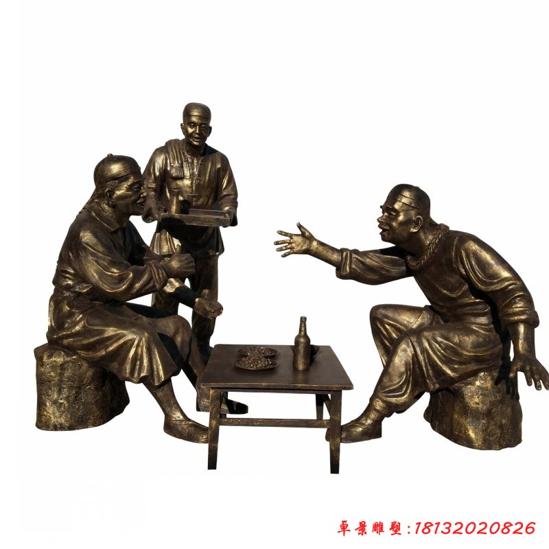 仿铜酿酒人物雕塑古代酒文化御酒坊人物雕塑广场商业街玻璃钢摆件5791[1][1]