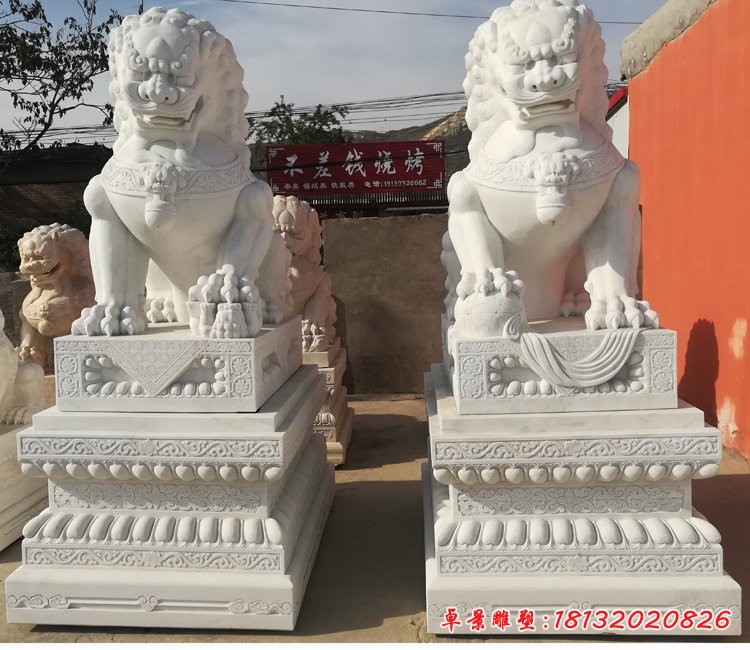汉白玉故宫狮子，门口看门狮子石雕 (2)[1][1]