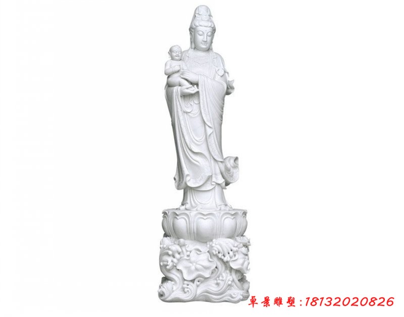 汉白玉送子观音雕塑寺庙佛像石雕[1][1]