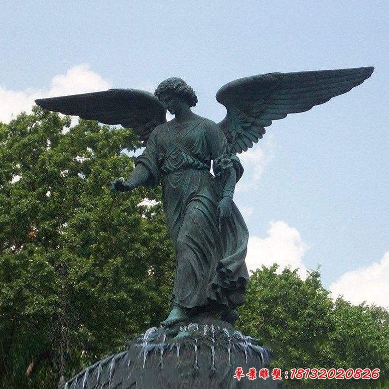 西方天使铜雕广场景观雕塑