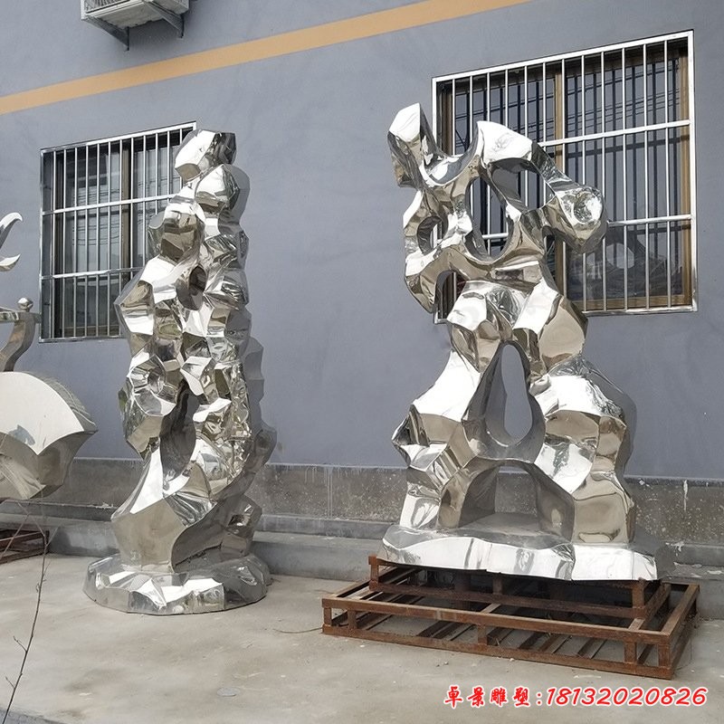 不锈钢太湖石雕塑公园景观摆件 (3)[1][1]