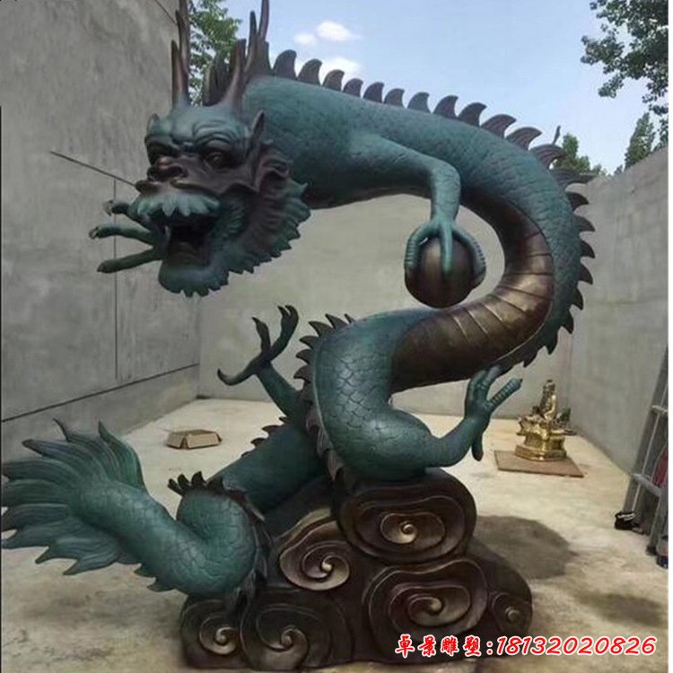 定制大型铜动物 中国龙雕塑 户外广场装饰摆件 铜雕厂家 hytd-4723285