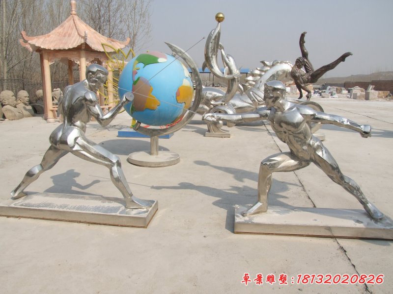 不锈钢运动员雕塑，击剑雕塑[1]